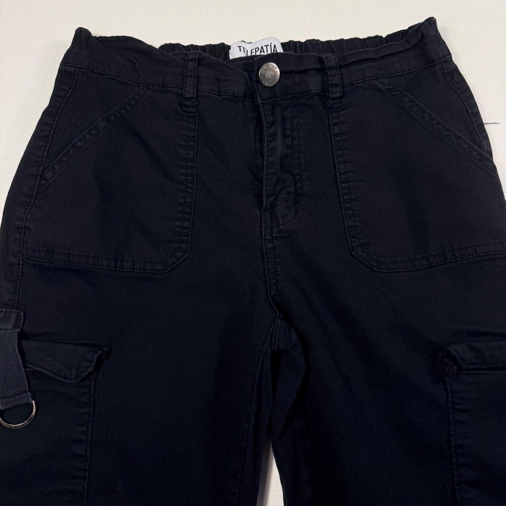 Telepatia Cargo Jogger Pants Size 5/27 Black Utility Goth Gorp dark Streetwear - Picture 7 of 15